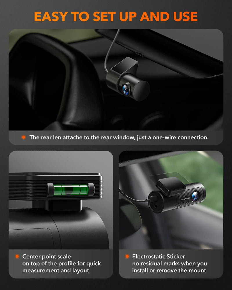 Wolfbox i05 4K Front Dash Cam Front and 1080p Rear with GPS and WiFi