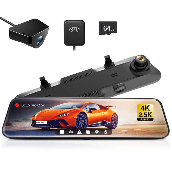 Wolfbox G900 Touch Screen Rear-View Mirror Dash Cam Replacement