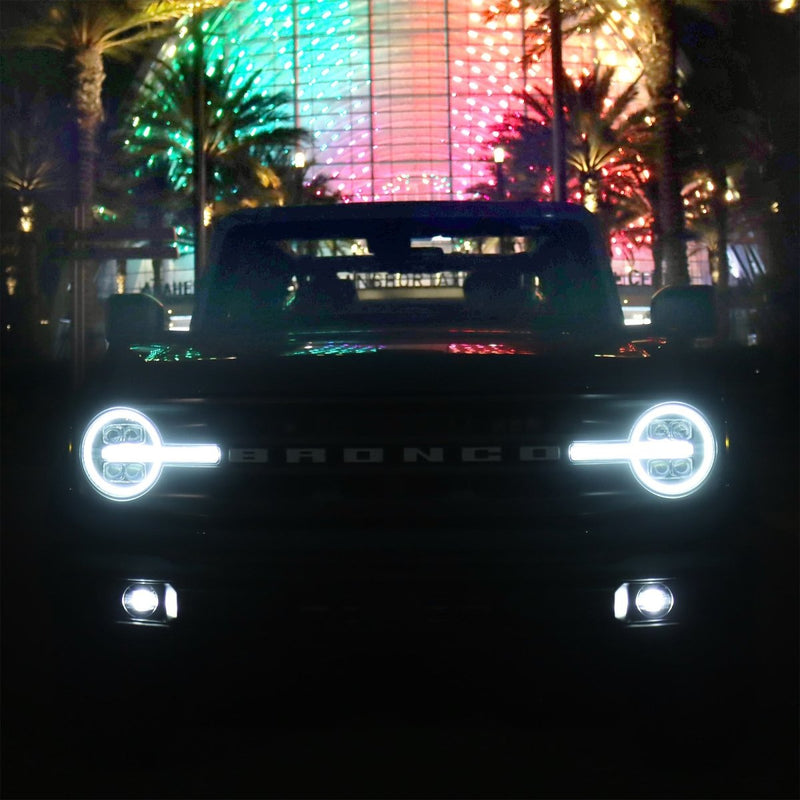 21-23 Ford Bronco / 22-23 Bronco Raptor NOVA-Series LED Projector Headlights Black - Aspire Auto Accessories