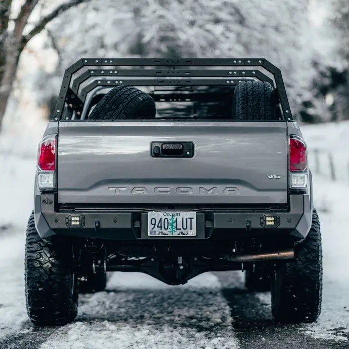 Replacement Step Bumper For Toyota Tacoma 2016-2023 - Powder Coated Black Steel, Direct Fit