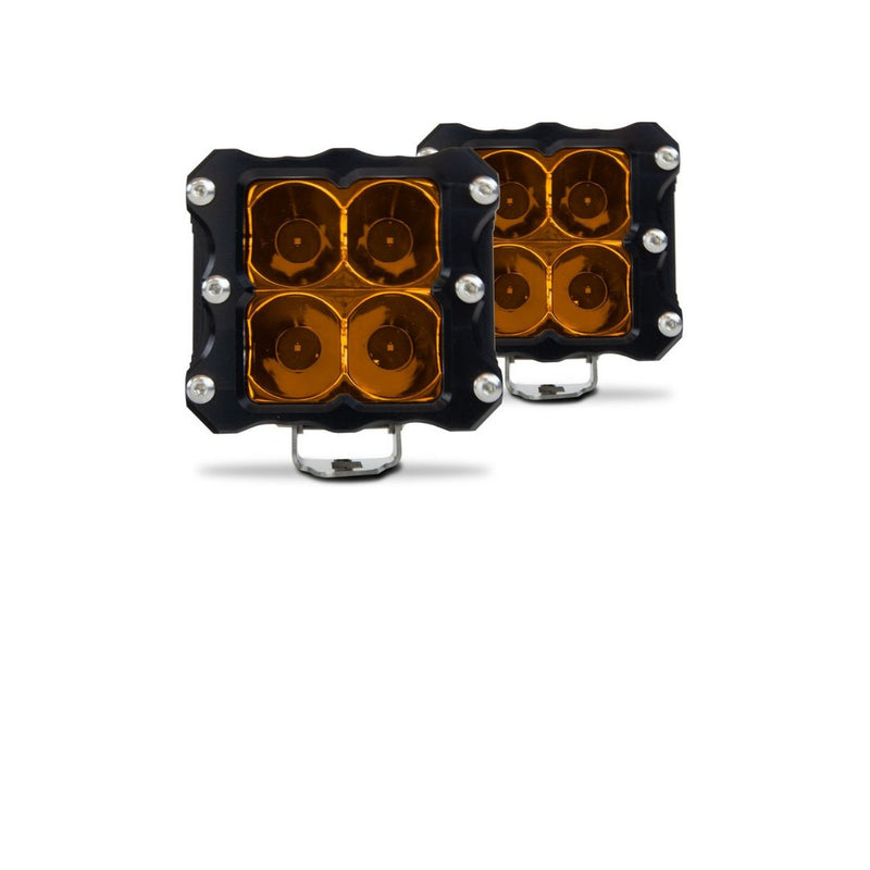 Heretic Quattro Amber LED Pod Light- 2 Pack - Aspire Auto Accessories