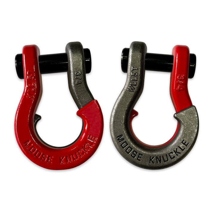 Jowl Recovery Split Shackle 3/4 - Flame Red - Moose Knuckle - Aspire Auto Accessories