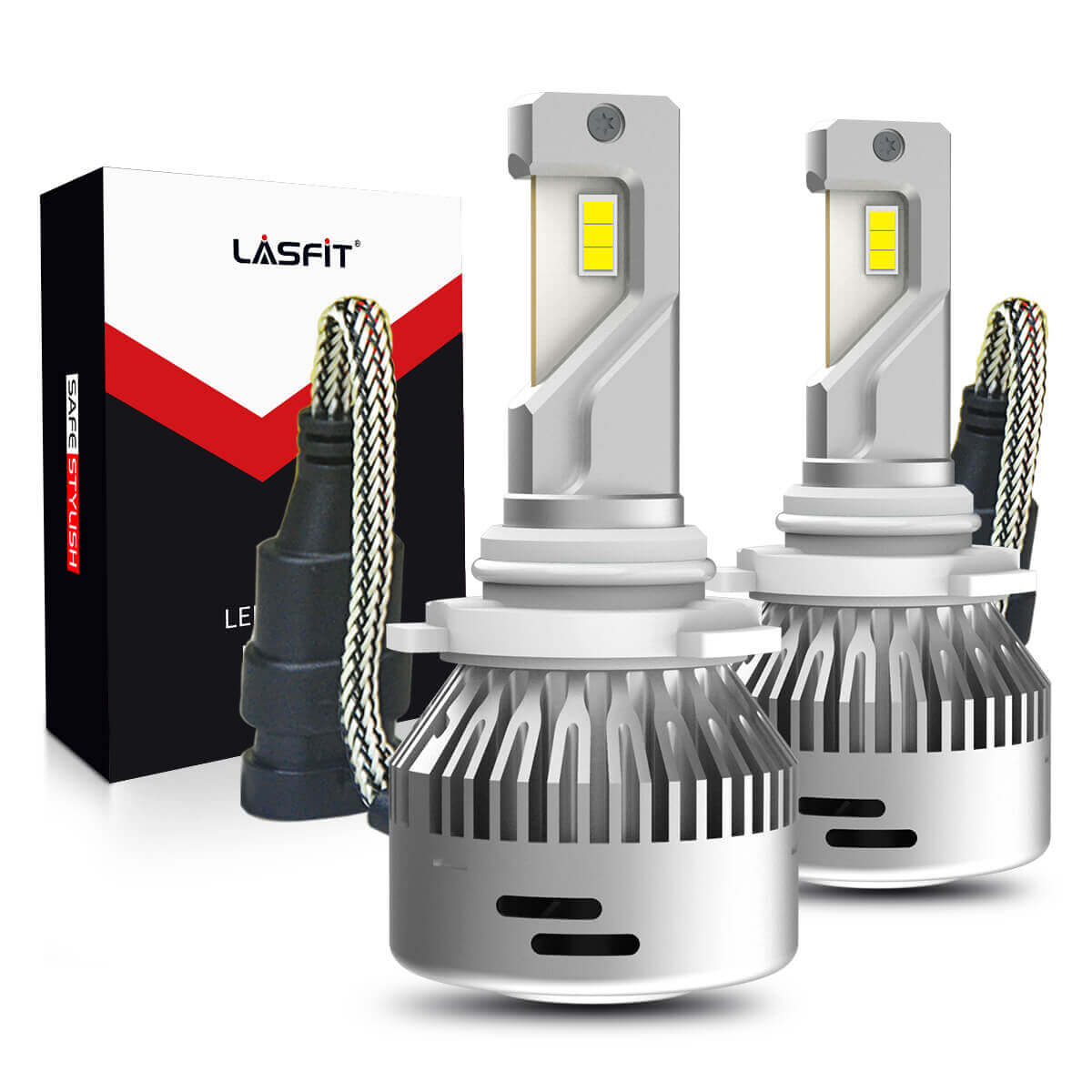 Lasfit LA Plus Series 9005 HB3 LED bulbs 60W 6000LM 6000K Amplified Fl