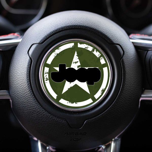 Adventure Life USA Army Star Steering Wheel Decal for Jeep