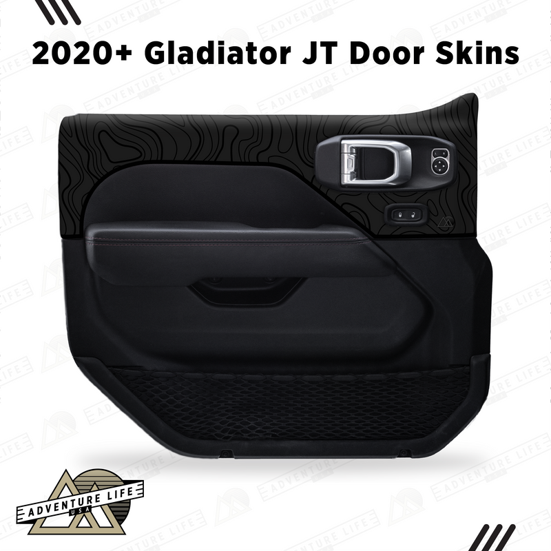 Adventure Life USA Door Skins Black Topo for Gladiator JT (2020-2024)