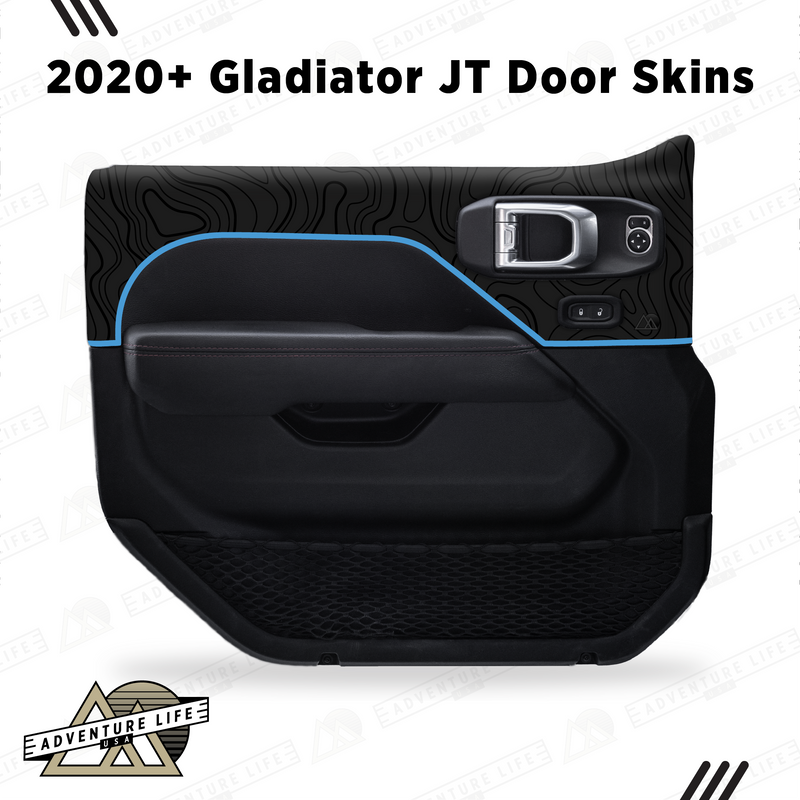 Adventure Life USA Door Skins Black Topo for Gladiator JT (2020-2024)