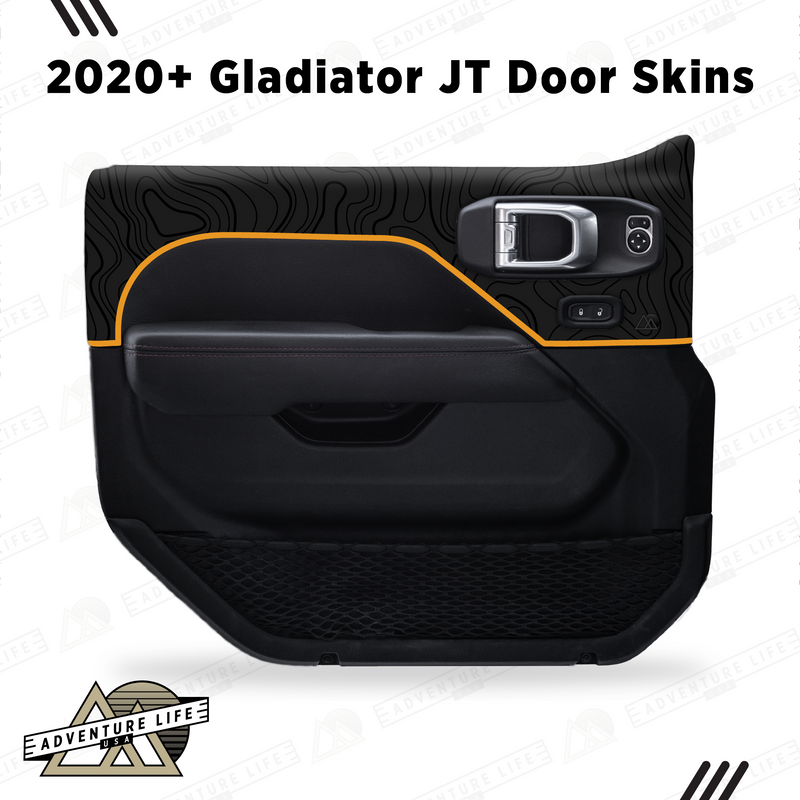 Adventure Life USA Door Skins Black Topo for Gladiator JT (2020-2024)