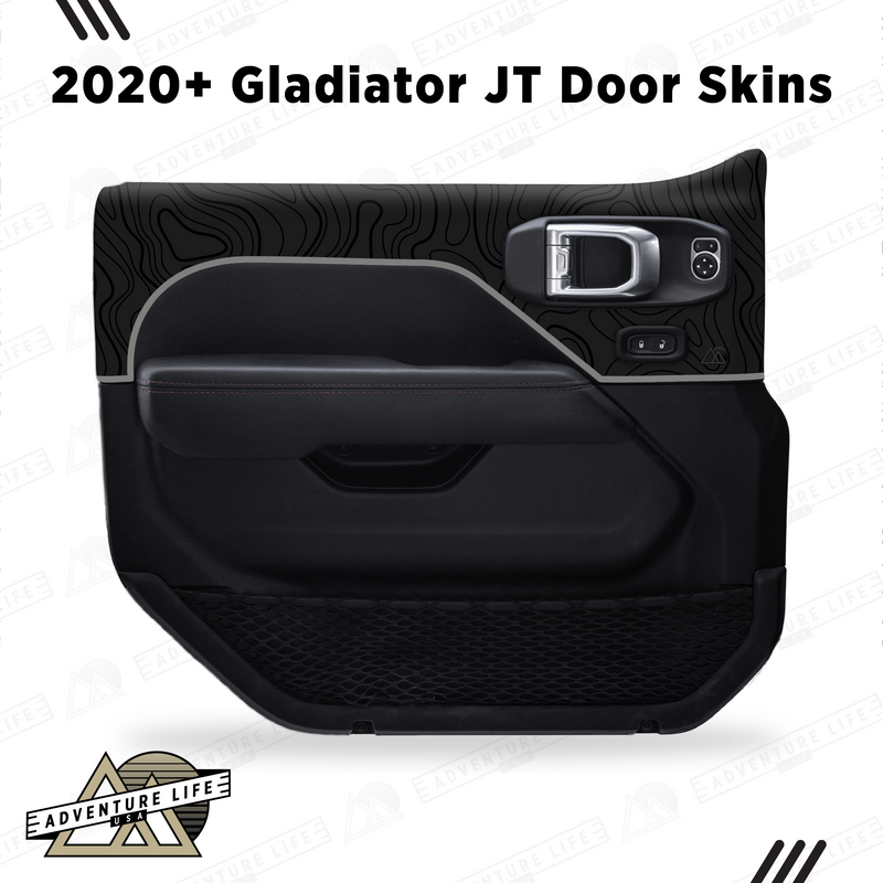 Adventure Life USA Door Skins Black Topo for Gladiator JT (2020-2024)