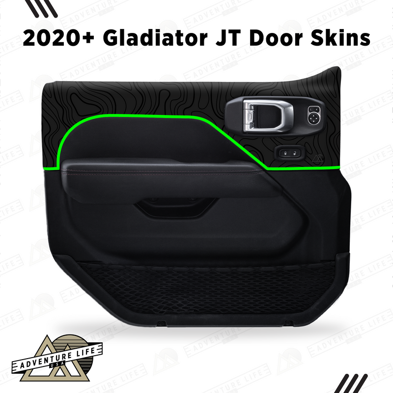 Adventure Life USA Door Skins Black Topo for Gladiator JT (2020-2024)