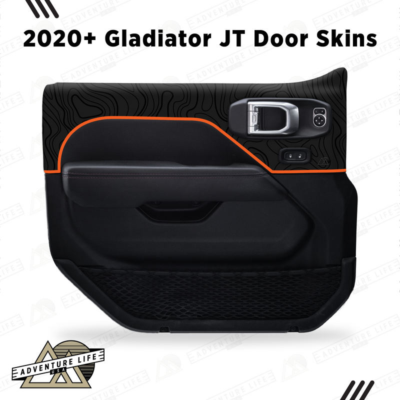 Adventure Life USA Door Skins Black Topo for Gladiator JT (2020-2024)