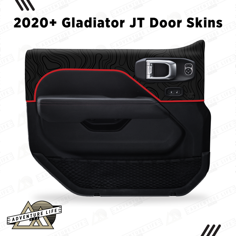 Adventure Life USA Door Skins Black Topo for Gladiator JT (2020-2024)