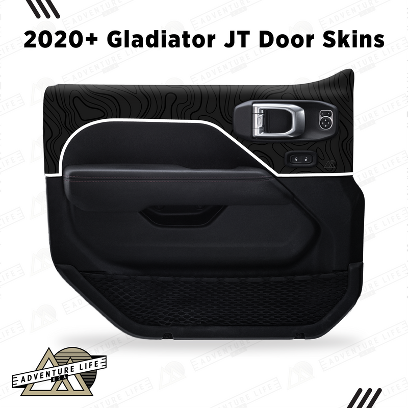 Adventure Life USA Door Skins Black Topo for Gladiator JT (2020-2024)