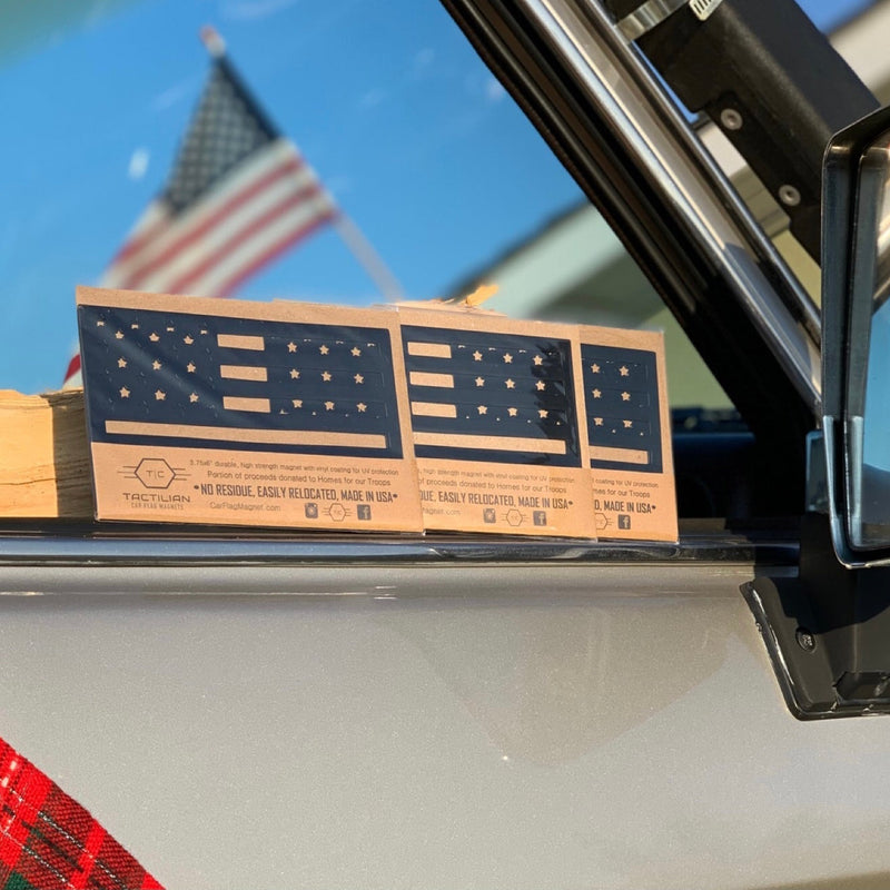 Tactilian American Flag Vehicle Magnets (Black)