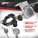OPT7 Redline Dual 7-Pin Splitter w/Reverse Wire to 43 Inches 4-Pin Extension Adapter Harness - Aspire Auto Accessories