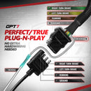 OPT7 Redline Dual 7-Pin Splitter w/Reverse Wire to 43 Inches 4-Pin Extension Adapter Harness - Aspire Auto Accessories