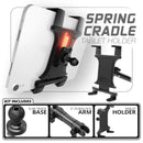 Tablet Spring Cradle | TRAXX™ - Slim Track Base | 5" DuraLock Arm - Aspire Auto Accessories
