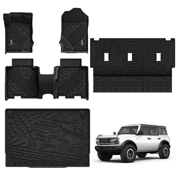 3W Floor Mats and Trunk Mat for Ford Bronco (2021-2024)