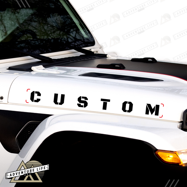 Adventure Life Custom Hood Lettering Inspired by Convoy Edition for Jeep (Set of 2)