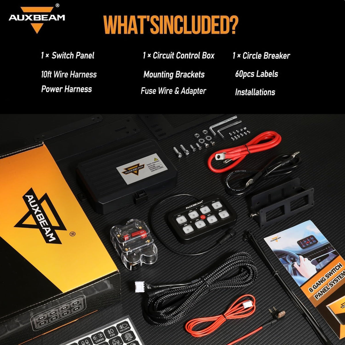 Auxbeam 8 Gang Switch Control Panel