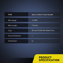 Cali Raised LED 12V Add a Fuse Kit w/ 5 AMP Lo Profile Mini Blade Fuse - Aspire Auto Accessories