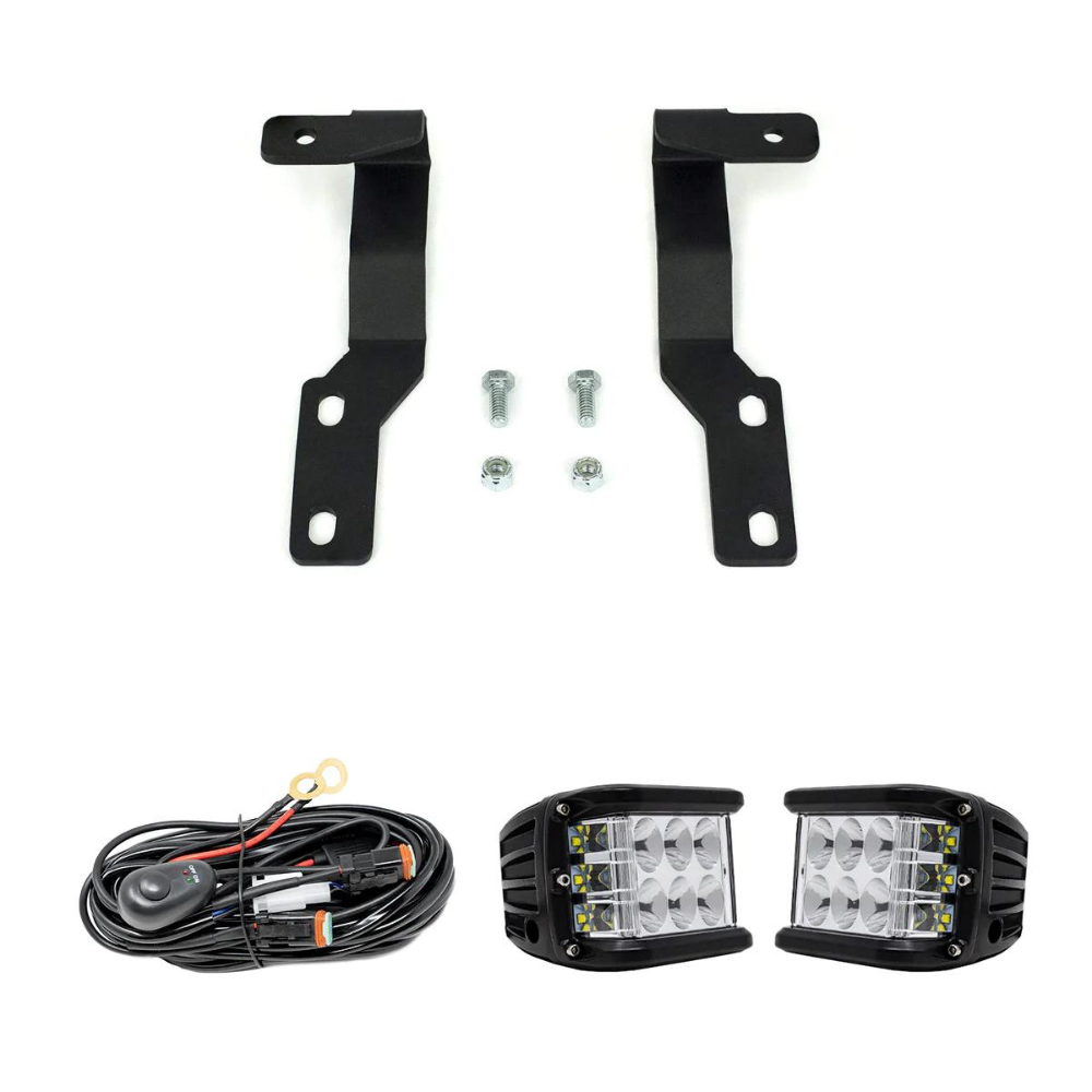 Cali Raised LED Low Profile Ditch Light Brackets For 2016-2023 Toyota Tacoma - Easy Bolt-On Kit