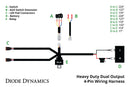 Diode Dynamics Heavy Duty Dual Output 4-pin Wiring Harness - Aspire Auto Accessories