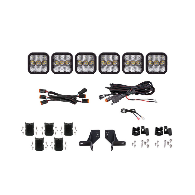 Diode Dynamics SS5 Grille CrossLink Lightbar Kit w/ Steel Bumper for Ford Bronco (2021-2024) - Aspire Auto Accessories