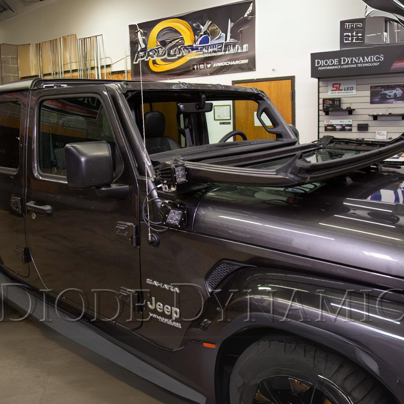 Diode Dynamics Wrangler Cowl Mount LED Brackets for Jeep JL Wrangler (2018-2023) - Aspire Auto Accessories