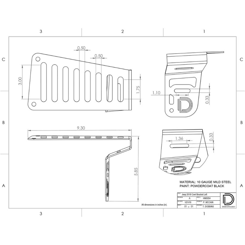 Diode Dynamics Wrangler Cowl Mount LED Brackets for Jeep JL Wrangler (2018-2023) - Aspire Auto Accessories