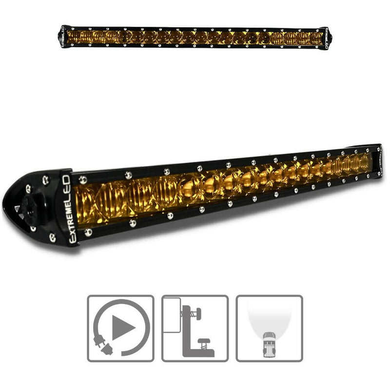 Extreme LED Single Row Amber LED Light Bar - Aspire Auto Accessories