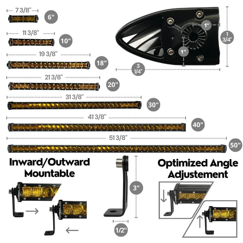 Extreme LED Single Row Amber LED Light Bar - Aspire Auto Accessories