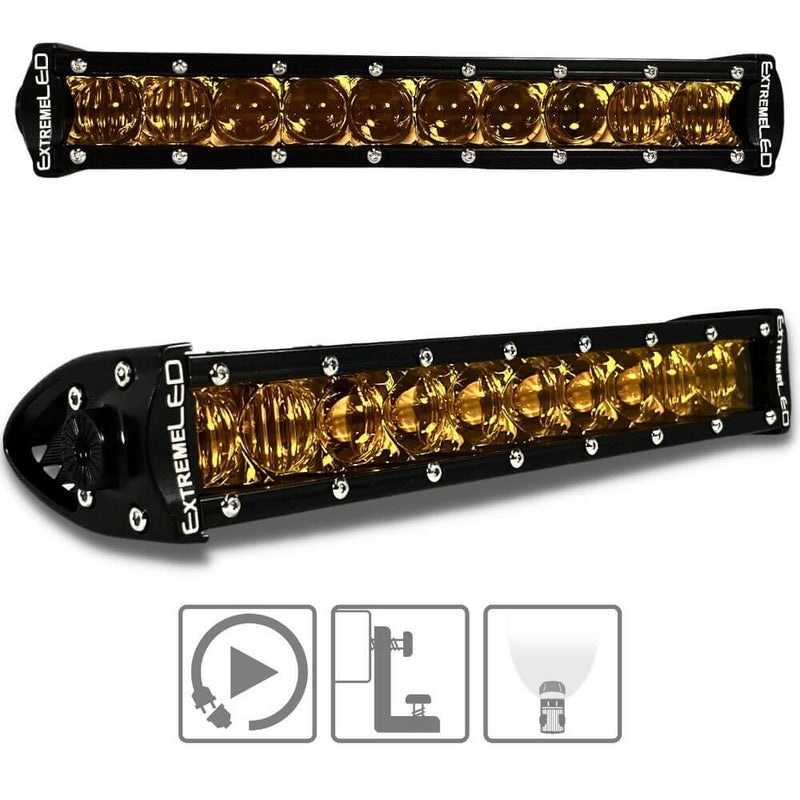 Extreme LED Single Row Amber LED Light Bar - Aspire Auto Accessories