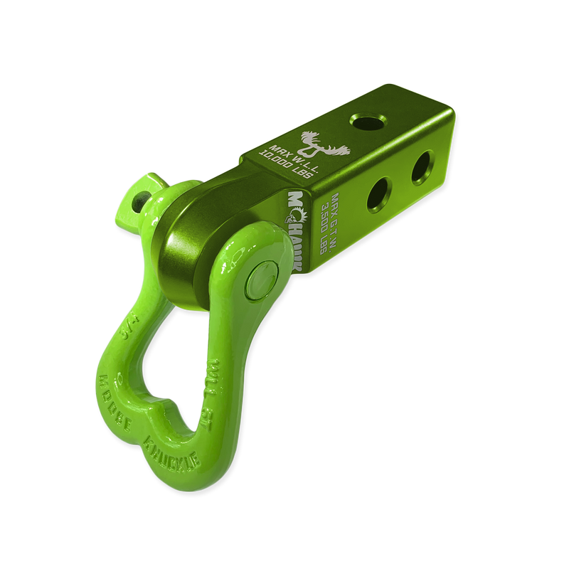 Moose Knuckle XL 3/4 Shackle and Green Mohawk 2.0 Receiver Combo - Aspire Auto Accessories