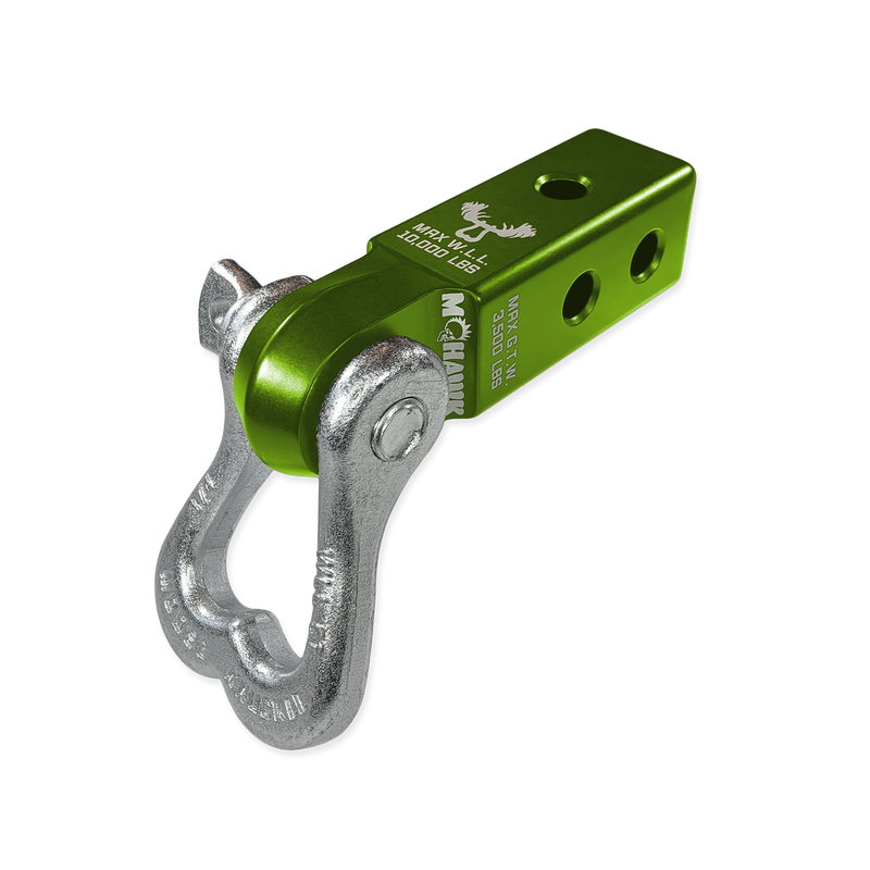 Moose Knuckle XL 3/4 Shackle and Green Mohawk 2.0 Receiver Combo - Aspire Auto Accessories