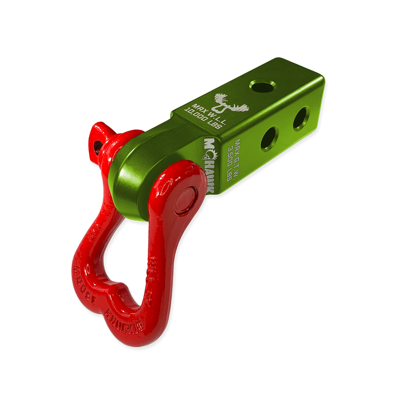 Moose Knuckle XL 3/4 Shackle and Green Mohawk 2.0 Receiver Combo - Aspire Auto Accessories