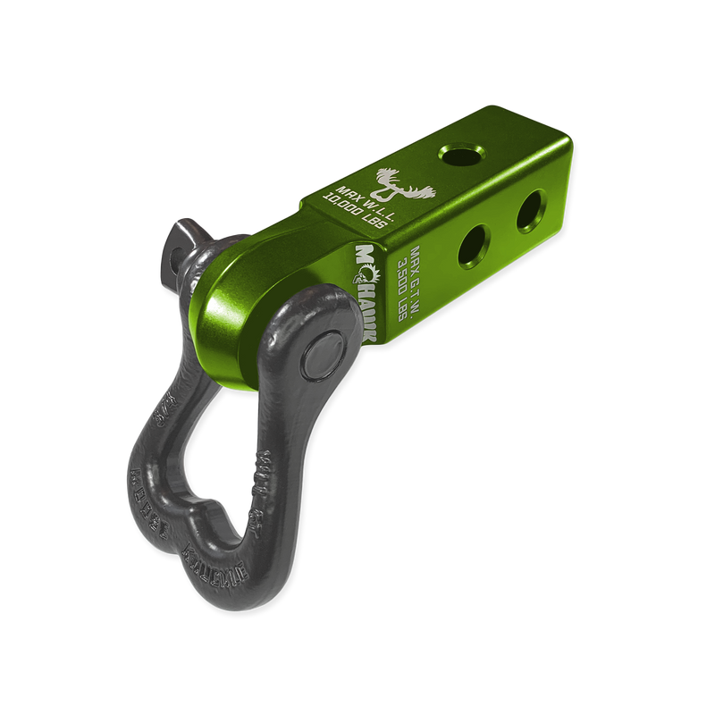 Moose Knuckle XL 3/4 Shackle and Green Mohawk 2.0 Receiver Combo - Aspire Auto Accessories