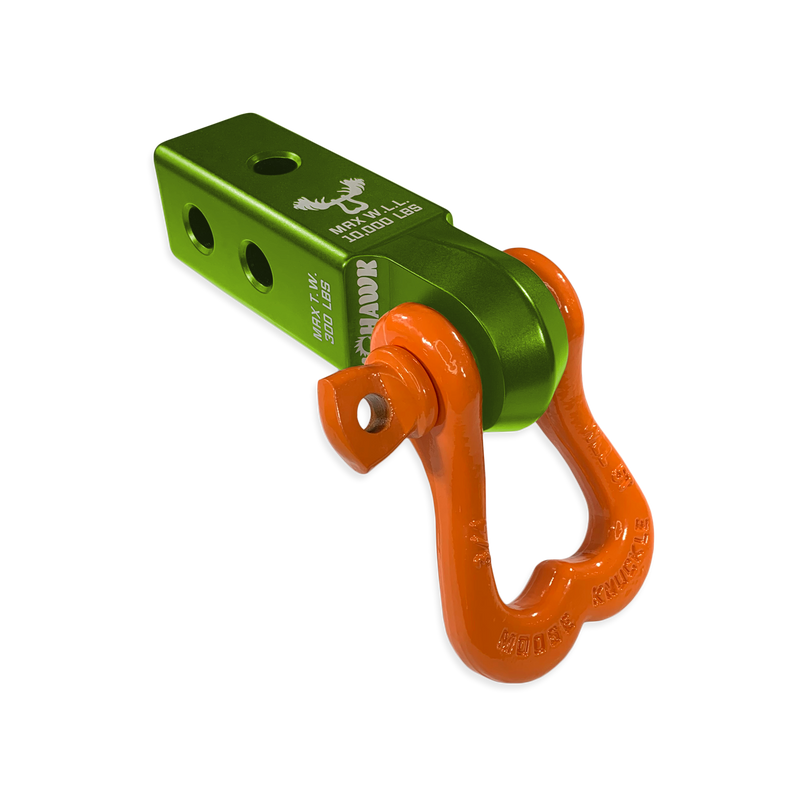 Moose Knuckle XL 3/4 Shackle and Green Mohawk 2.0 Receiver Combo - Aspire Auto Accessories