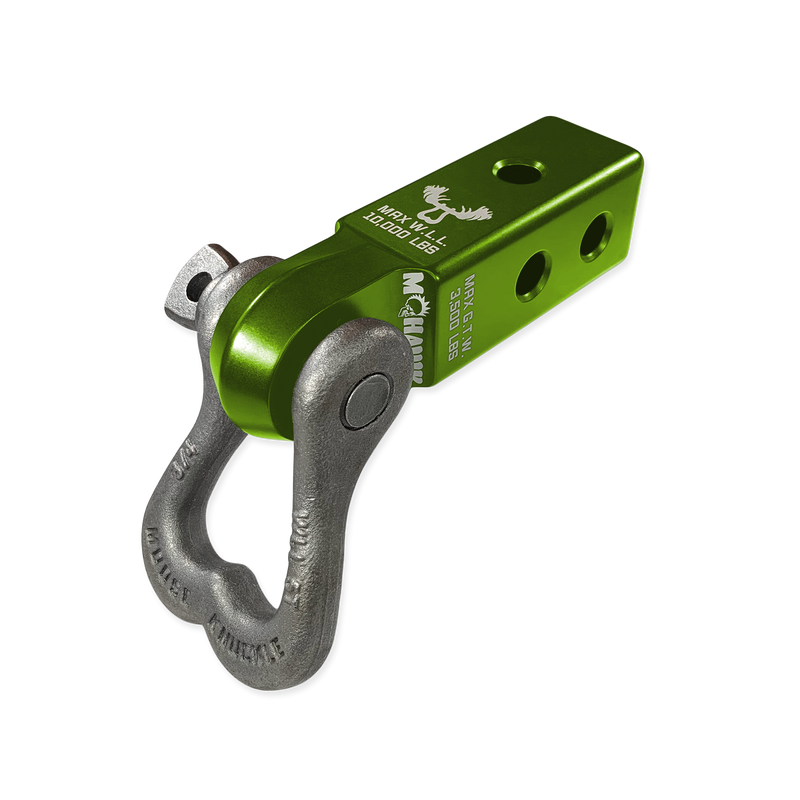 Moose Knuckle XL 3/4 Shackle and Green Mohawk 2.0 Receiver Combo - Aspire Auto Accessories