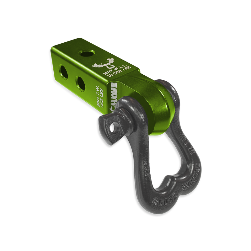 Moose Knuckle XL 3/4 Shackle and Green Mohawk 2.0 Receiver Combo - Aspire Auto Accessories