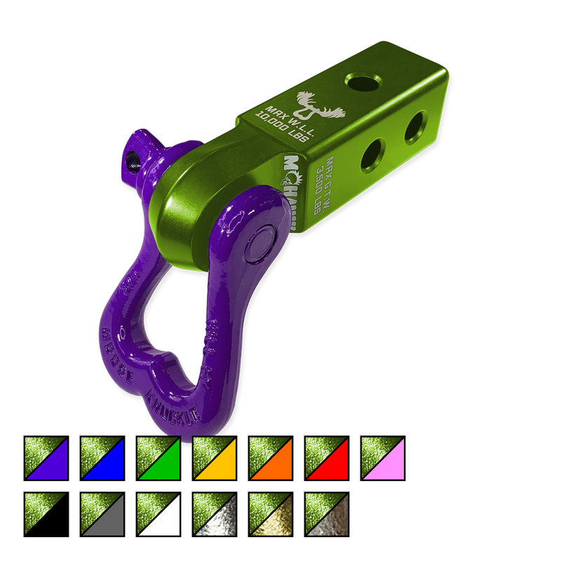Moose Knuckle XL 3/4 Shackle and Green Mohawk 2.0 Receiver Combo - Aspire Auto Accessories