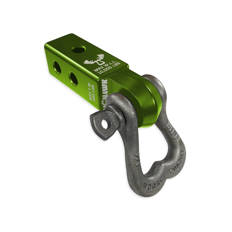 Moose Knuckle XL 3/4 Shackle and Green Mohawk 2.0 Receiver Combo - Aspire Auto Accessories