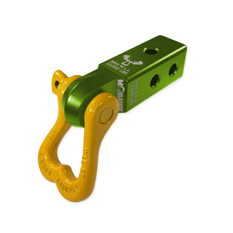 Moose Knuckle XL 3/4 Shackle and Green Mohawk 2.0 Receiver Combo - Aspire Auto Accessories