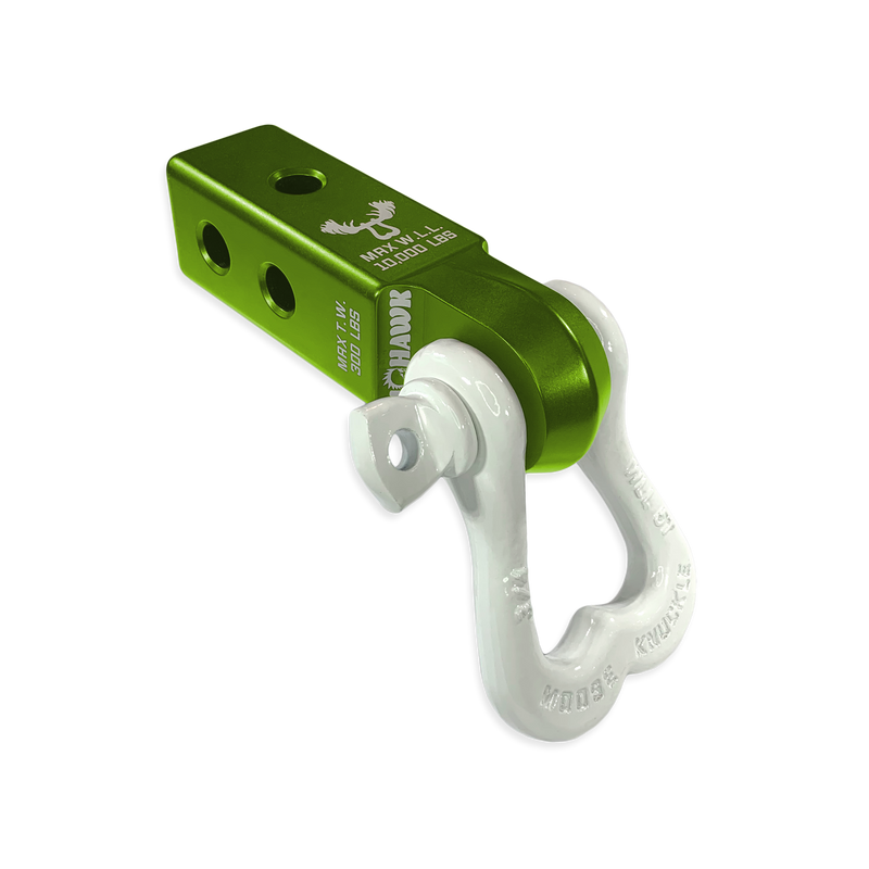 Moose Knuckle XL 3/4 Shackle and Green Mohawk 2.0 Receiver Combo - Aspire Auto Accessories