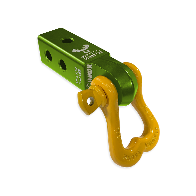 Moose Knuckle XL 3/4 Shackle and Green Mohawk 2.0 Receiver Combo - Aspire Auto Accessories