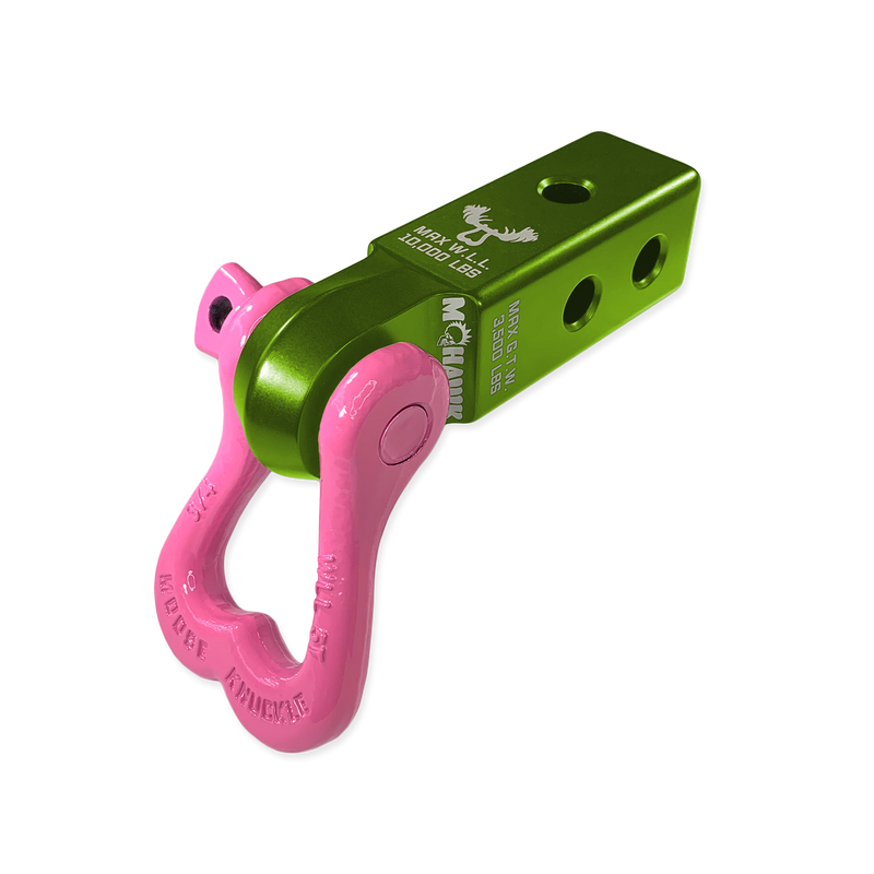Moose Knuckle XL 3/4 Shackle and Green Mohawk 2.0 Receiver Combo - Aspire Auto Accessories