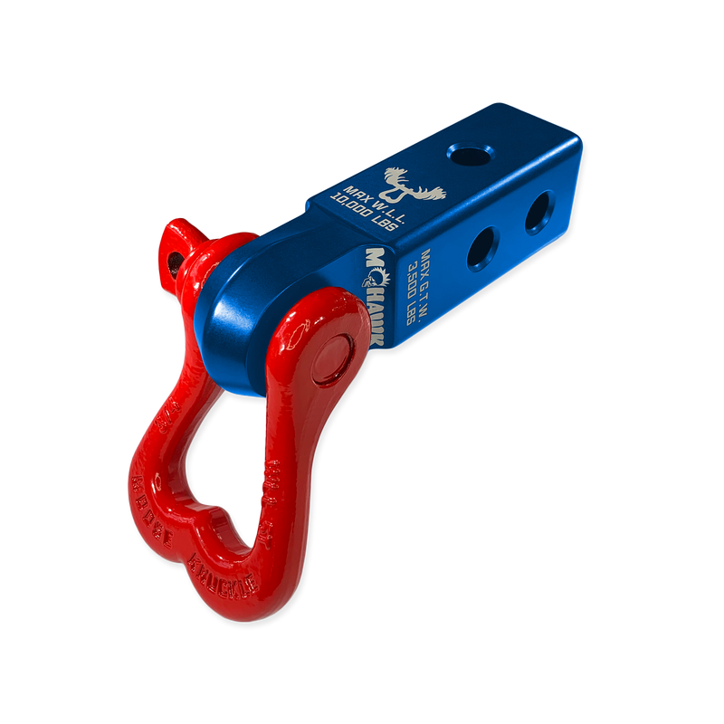 Moose Knuckle XL 3/4 Shackle and Blue Mohawk 2.0 Receiver Combo - Aspire Auto Accessories