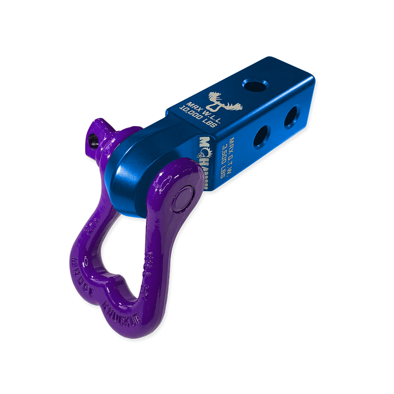Moose Knuckle XL 3/4 Shackle and Blue Mohawk 2.0 Receiver Combo - Aspire Auto Accessories