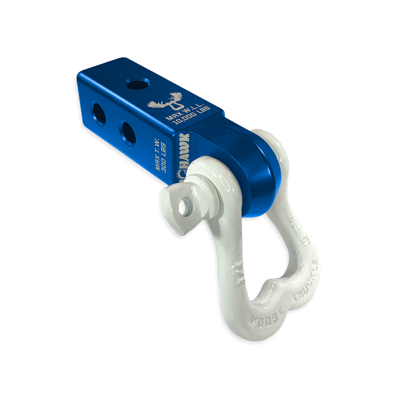 Moose Knuckle XL 3/4 Shackle and Blue Mohawk 2.0 Receiver Combo - Aspire Auto Accessories