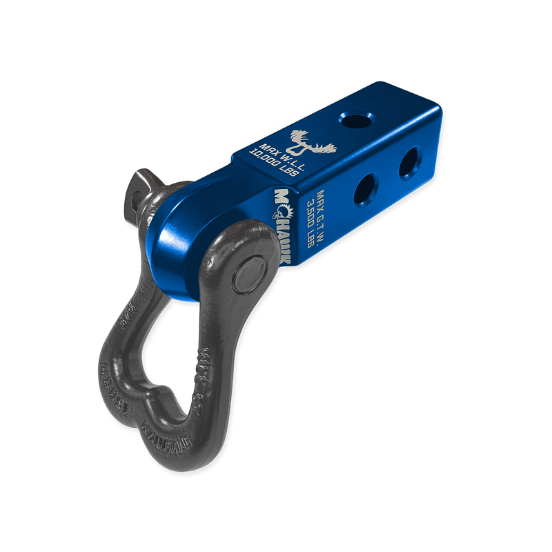 Moose Knuckle XL 3/4 Shackle and Blue Mohawk 2.0 Receiver Combo - Aspire Auto Accessories