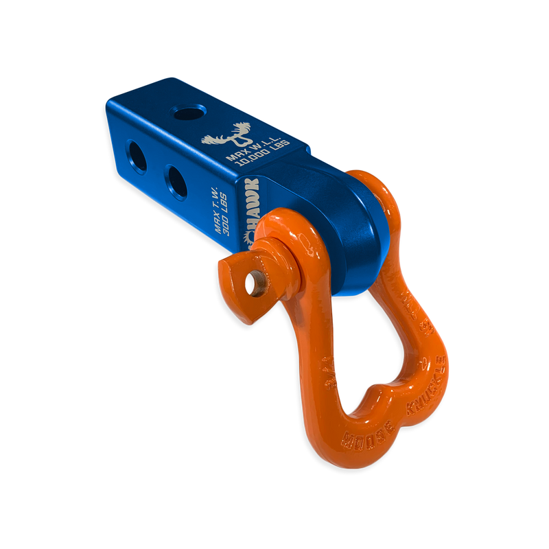 Moose Knuckle XL 3/4 Shackle and Blue Mohawk 2.0 Receiver Combo - Aspire Auto Accessories